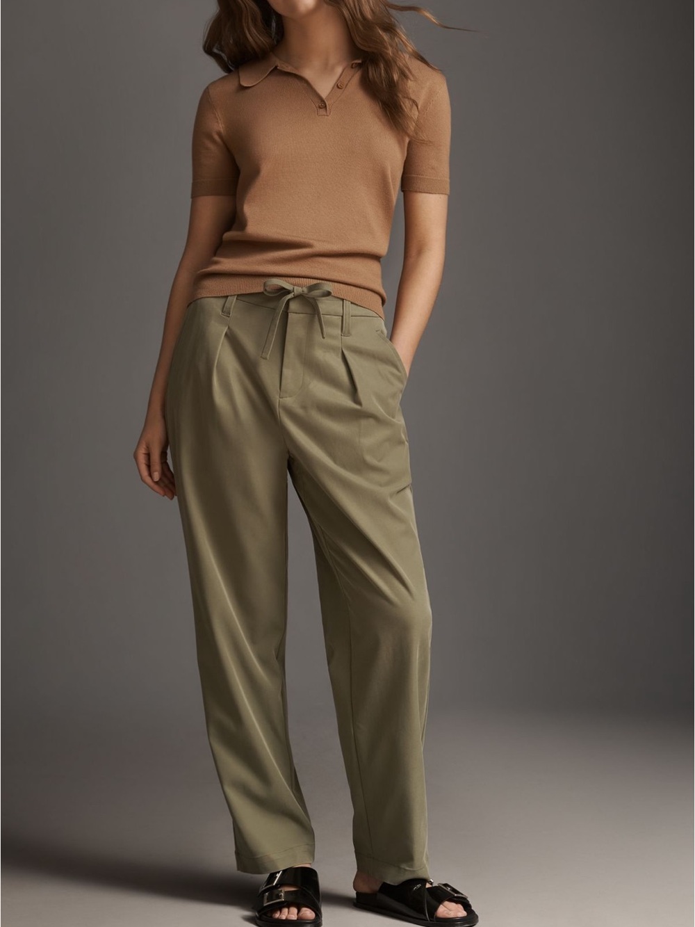 NWT Varley Relaxed Olive Trousers